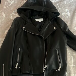 BCBG Black Leather Jacket